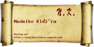 Nedelko Klára névjegykártya